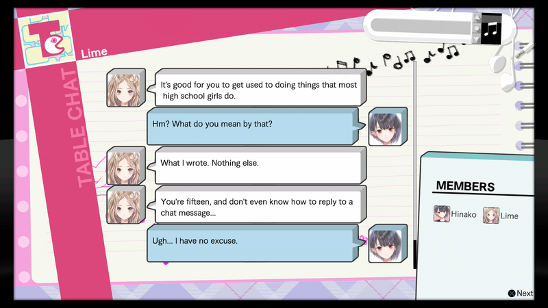Hinako learning how to chat using her phone is great.